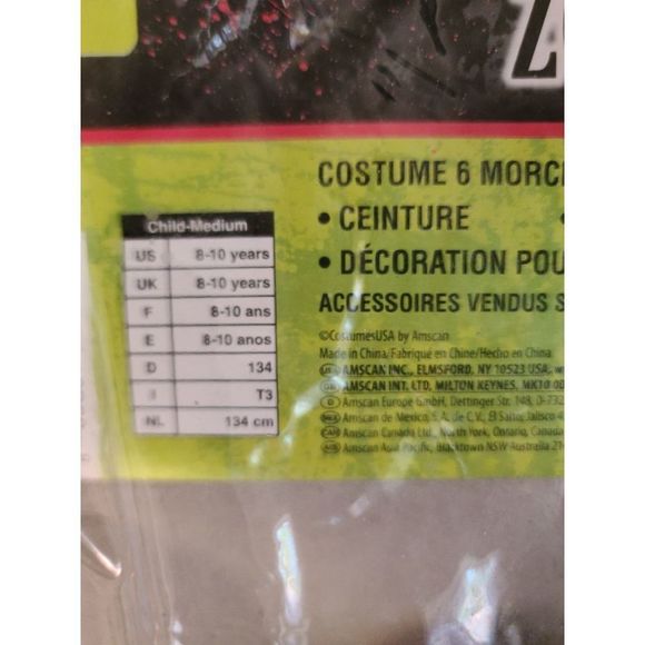NEW ROCK ZOMBIE BOYS HALLOWEEN COSTUME SIZE MEDIUM 8/10 - Picture 4 of 5